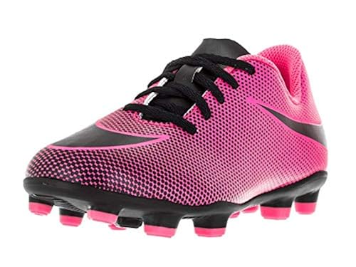 NIKE Boy's JR Bravata II FG Soccer Cleats, Pink Blast/Black,