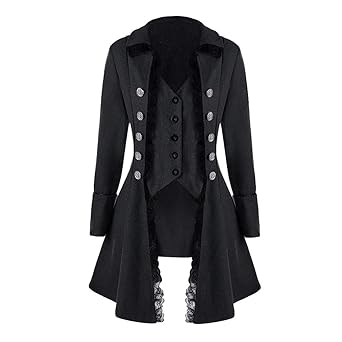 Damen Steampunk Gothic Barock Anzug Jacke Mantel Viktorianische Frack Mode Holloween Party Cosplay Kostüm Outwear Schwanzmant