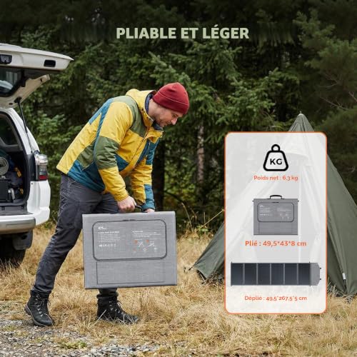 CTOLITY 200W Foldable Solar Panel, Waterproof Monocrystalline Modules, MC4 20.5V Output, Compatible with Power Plants, Motorhomes, Boats and Homes