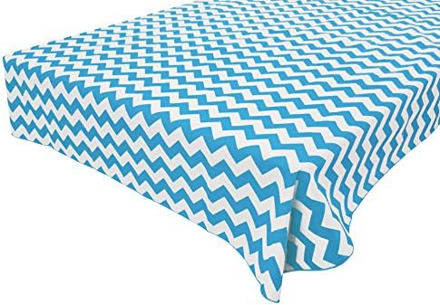 Zen Creative Designs® Premium Cotton Table Cloth Chevron / Zig-Zag (58" x 58" Square, Turquoise)
