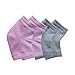 EXPER Moisturizing Gel Heel Socks for Dry Cracked Heels Damaged Cuticles and Calluses Skin Pack of 2 Pair (Pink + Grey)