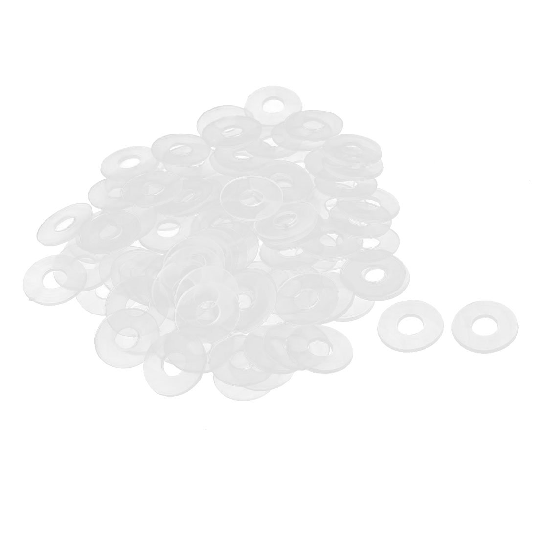 uxcell Nylon Flat Washers 14mm OD 5mm ID 0.8mm Thickness Sealing Gasket for Faucet Pipe Water Hose, Clear, Pack of 100