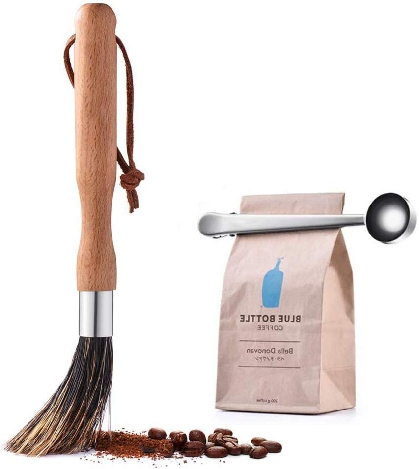 Coffee Grinder Brush and Coffee Scoop with Clip Espresso Machine Barista tools