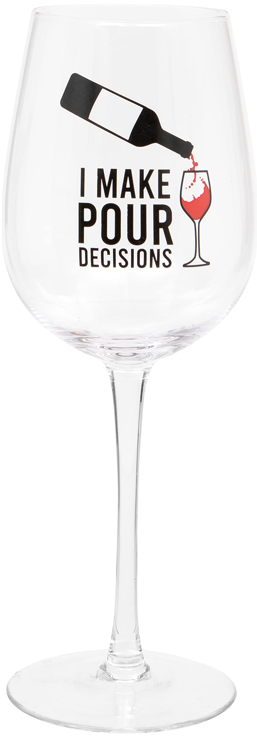 I Make Pour Decisions' Humorous Wine Glass, 420ml