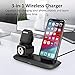 Wireless Charger, Wireless Charging Station for iPhone AirPods and Apple Watch, 3-in-1 Qi 7.5W/10W Fast Charging Stand Works for iPhone 11/11 Pro/8/8 Plus/Xs MAX/XS/XR and iWatch Series 5 4 3 2 1