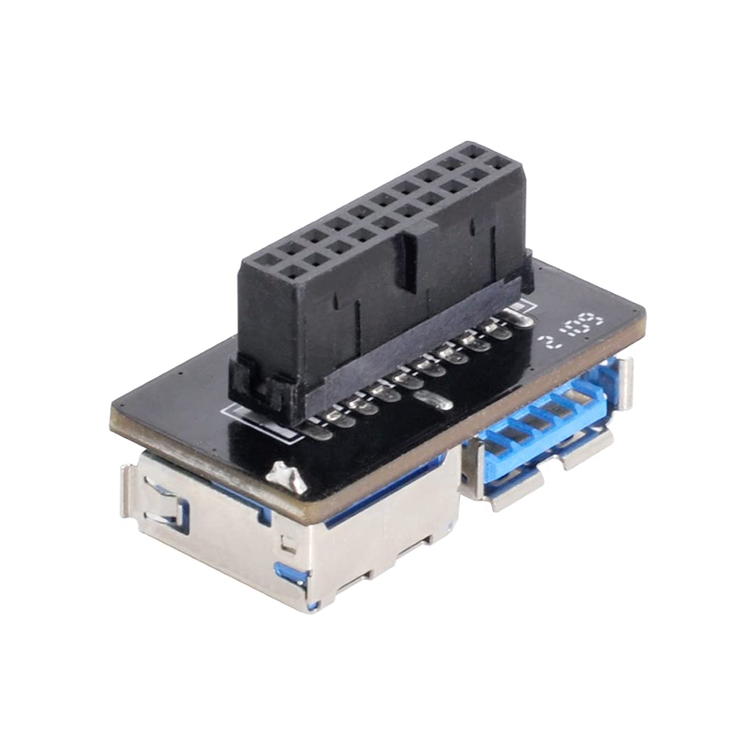 Photo 1 of chenyang USB 3.0 Front Panel Header 19/20Pin 1 Male to 2 USB 3.0 Female Mainboard Header Port Extension Adapter