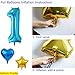 Lubatis 1st Birthday Boy Decoration; Boy First Birthday Decorations; Cake Topper First Birthday, Rainbow Birthday Banner, 40 inch 1 Mylar Balloon, 35 pcs Rainbow Birthday Party Set, LeTime (Blue)