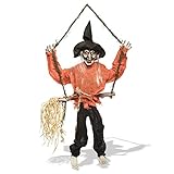 Prextex Animated Sitting Grim Reaper Skull Scare Crow Best Halloween Decoration Prop