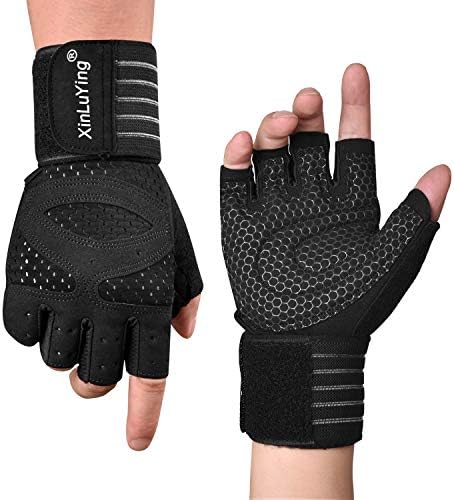 Fitself Weight Lifting Gloves Mens Breathable Wrist Support Fitness Gloves for Gym Powerlifting Workout Strength Training