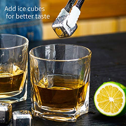Amisglass Whisky Gläser 4er Set, Bleifrei Kristallgläser als Wassergläser & Longdrinkgläser, Gin Gläser Set 295ml, Rum Gläser Hochwertig & Einzigartig – Bild 4
