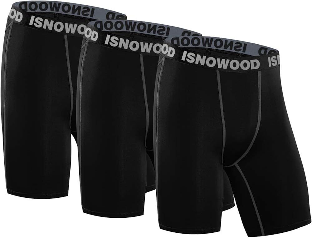 isnowood Men's 3 Pack Performance Compression Shorts : Clothing