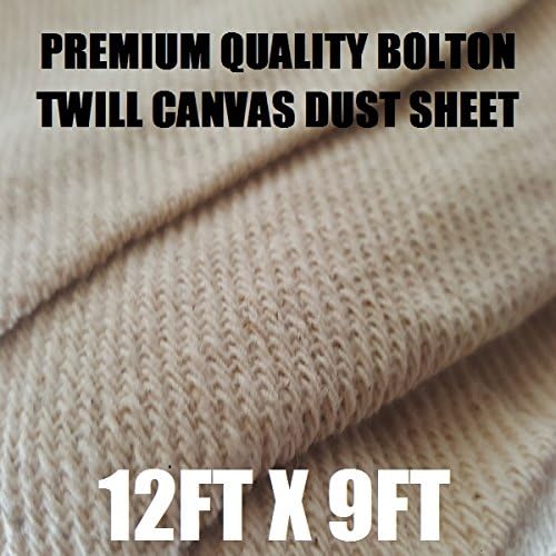 Cotton Canvas Dust Sheet 12ft x 9ft / 3.50m x 2.60m Approx - Equip247uk