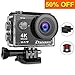 PROGRACE Action Camera Underwater Waterproof Video Sports Camera Camcorder 4K 30fps 1080P 60fps WiFi Full HD Digital Camera for YouTube with Remote Control and Accessories Kit 12MP 170° Wide Angle