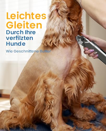 oneisall Quiet Dog Clipper for Dense Fur, IPX7 Waterproof Clippers for Dog/Cat, Professional Dog Trimmer for Thick, Long and Curly Pet Hair