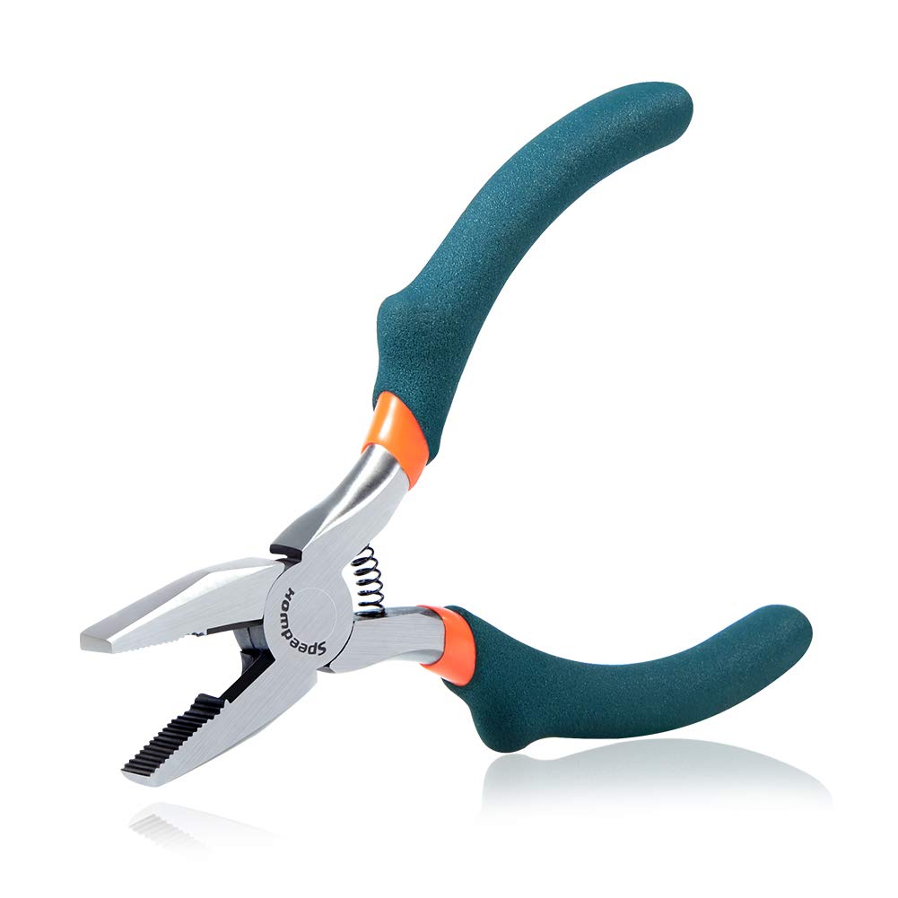 SPEEDWOX Mini Lineman's Pliers Thin Precision Jewelry Wire Cutters 4-1/2 Inches Multi Use Combination Pliers Convex Shoulder Small Side Cutters Micro Fine Linesman Plier Beading Tool Hobby Craft