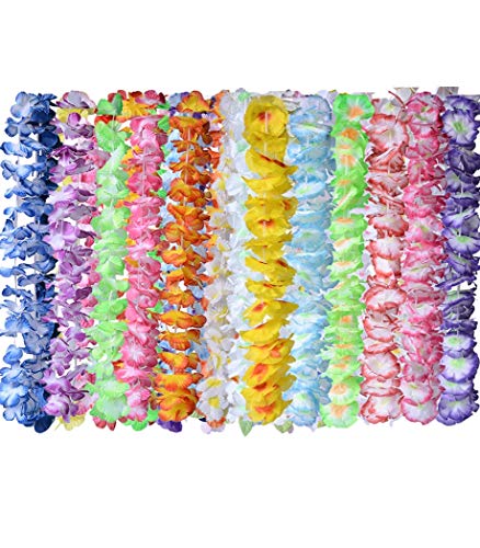 36 Pcs Artificial Hawaiian Leis Party Supplies Garland Pendant Necklace Fancy Dress Hawaii Beach Fun Luau Flowers DIY Decor - Thumbnail 3