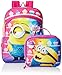 Despicable Me Girls' Purple 16 Inch Backpack with Detachable Lunch Bag, Multi, One Size