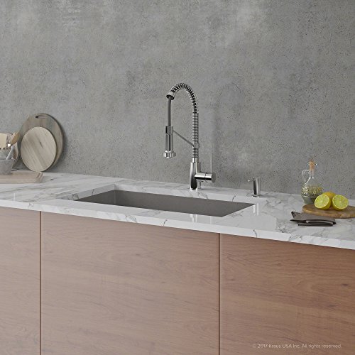 Kraus Forteza 32” Undermount Single Bowl Granite Kitchen Sink (Grey) - Thumbnail 7