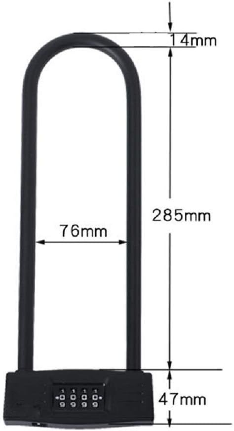 4 Digit U Lock Motorcycle Lock/Bike Lock, Resettable Combination U Lock/D Lock for Bicycles/Gate Lock - Image 5