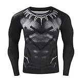 Men's Compression Long Sleeve Running Fitness Workout Base Layer Shirt (XL, Leopard)
