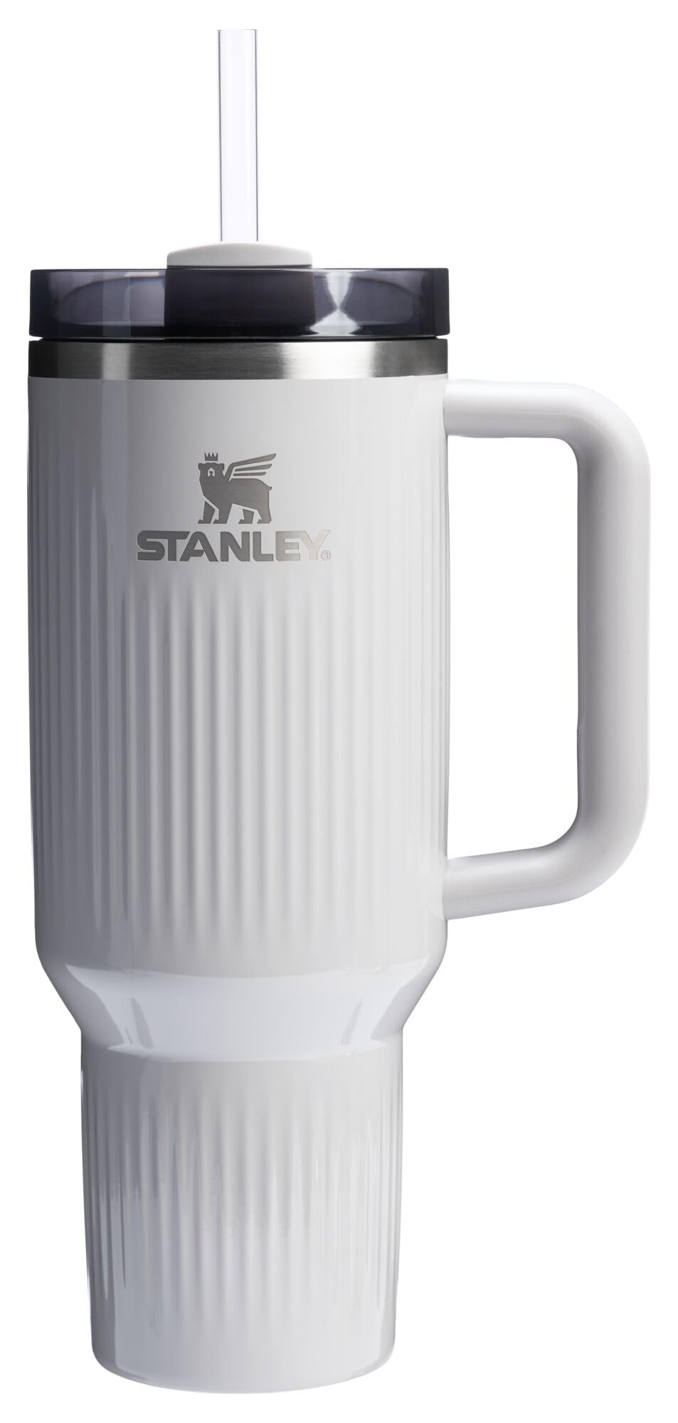 STANLEY Quencher H2.0 Tumbler with Handle and Straw 40 oz | Flowstate 3-Position Lid | Cup Holder Compatible for Travel | Insulated Stainless Steel Cup | BPA-Free | Fluted Ash Gloss Image