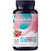 LIVS Relax Plus Gummies – Stress Relief & Calm Support | Ashwagandha, GABA, Lemon Balm & Vitamin B6 for Relaxation & Mood | Natural Red Berry Flavor | Vegan Supplement for Adults & Kids 4+ | 60 Count