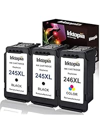 Pack de 3 cartuchos de tinta remanufacturados de repuesto para Canon PG 245XL & 246 (2Black+1Tri-Color) 245 XL con indicador de nivel de tinta utilizado en PIXMA iP2820 MG2420 MG2520 2920 MG2922 MG2924 MX492 MX490 impresora