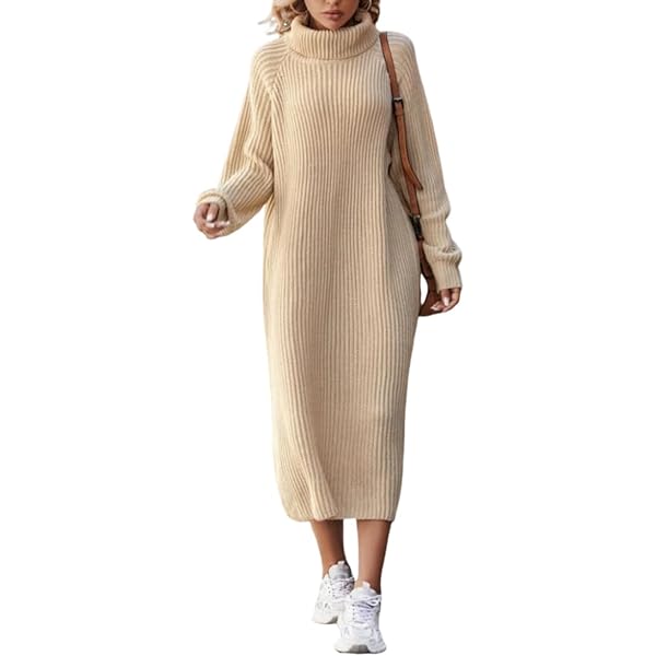 SEMATOMALA Women's Oversized Sweater Dress Loose Long Sleeve Ribbed Knit  Maxi Dress Fall Winter Pullover Long Dress BW-XS Beige at Amazon Women's  Clothing store