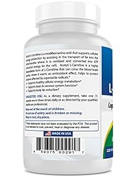 Suplemento Acetilo L-carnitine, Best Naturals, 0.017 oz, 120 Cápsulas