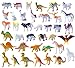 Trooer 60 Pack Ocean Sea & Jungle Animals Figurines, Mini Plastic Animal Toys Creatures Set, Kids Educational Shower Bath Animal Toys Cupcake Toppers Party Favors with Turtle Octopus Shark Dinosaur