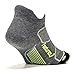 Feetures! Men's Elite Max Cushion No Show Tab, Heather Gray + Reflector, large