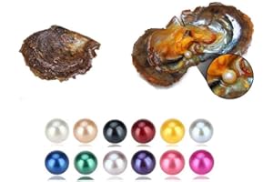 LGSY 6-7mm Mixed Colored Akoya Saltwater Cultured Pearl Oysters for DIY Jewelry Making, Pack of 1Pc(Random Color)