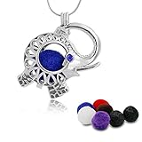Essential Oil Diffuser Necklace Premium Elephant LAVA stones Aromatherapy Essential Oil Diffuser Necklace with 24