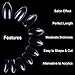 ECBASKET 500 PCS Clear Nail Tips Talon False Nails Short Pointy Fake Nails 10 sizes Full Cover Artificial Nails with Bag