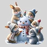 Merry Christmas Snowman Rabbit Floral PVC Vinyl Car Decals Stickers Waterproof Self-Adhesive Decals for Cars, Laptops, Trucks, Motorcycles Wall Window Luggage Scratch Cover Door Decor Sticker