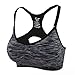 ROPALIA Women Fitness Yoga Stretch Tank Top Seamless Racerback Padded Sports Bra Black Large