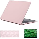 Se7enline Compatible with MacBook 12 inch Case Model A1534 2015/2016/2017/2018/2019 Version Laptop Hard Shell Protective Case&Keyboard Cover Skin&Screen Protector,Rose Quartz