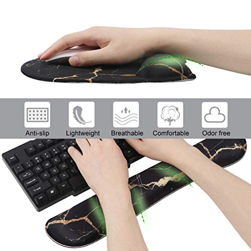 iLeadon Keyboard Wrist Rest and Mouse Pad with Wrist Support Gel Set