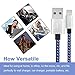 iPhone Cable - Aonsen 3Pack 6FT Extra Long Nylon Braided Charging Cord Charger, Lightning to USB Cable for iPhone 7, 7 Plus, SE, 6s, 6, 6 +, 5, 5s, iPad Air / Mini, iPod (Blue & White)