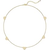Zeffy Dainty Gold Heart Necklace for Women Trendy 14K Gold/Silver Plate Cute Heart Pendant Choker Necklaces Gold Love Heart Chain Necklace for Women Dainty Gold Jewelry Gifts for Women