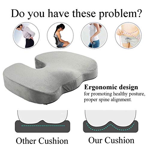 Orthopedic Seat Cushion - EXTRA LARGE Memory Foam Gel ...