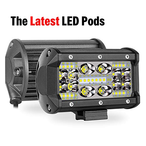 Teochew-LED LED Pods Lights 2Pcs 140W 5 Inch LED Light Bar Off Road Fog Lights Flood Spot Combo LED Driving Lights for Truck Jeep UTV ATV 4×4 Boat Marine Motorcycle, 2 Years Warranty