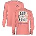 Simply Southern Long Sleeve Preppy God is Good Yall (Large, Melon)