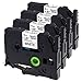 Labelife 9mm Label Tape TZe-221 Replace for Brother P Touch TZe TZ Tape 9mm 0.35 Laminated White Label Tape TZe221 Work for Brother Ptouch Label Maker PT-D210 PT-H110 PT-D220 PT-D400, 3/8 Inch, 4-Pack