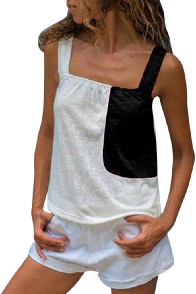 AOJIAN Women's T Shirt Sleeveless Shirts Strappy Casual Tunic Tee Blouse Vest Tank Tops