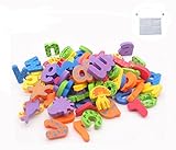 Kids Bath Toys w/Mesh Organizer Bag - Pack of 84 pcs- Baby Educational Numbers Bathroom Alphabet Toys - Hie Non-toxic EVA Letters Sea Animals Numbers