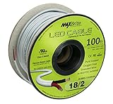 18AWG Low Voltage LED Cable 2 Conductor Jacketed In-Wall Speaker Wire UL/cUL Class 2 (100 ft reel)