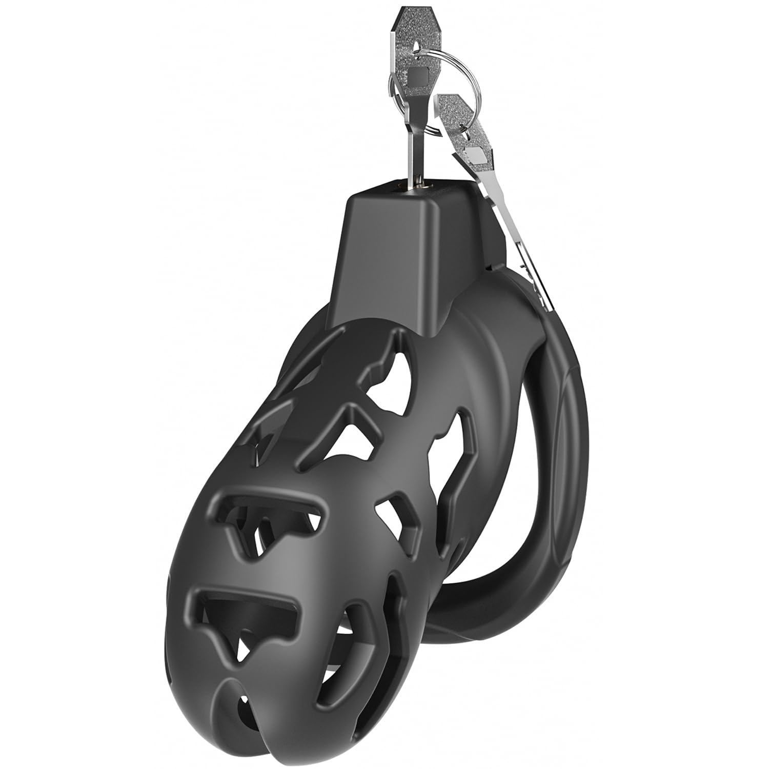 Photo 1 of Male Chastity Cage, Large Chastity Devices with 5 Sizes Rings and Invisible Lock for Man Penis Exercise Bondage Gear & Accessories Lightweight Adult Sex Toys