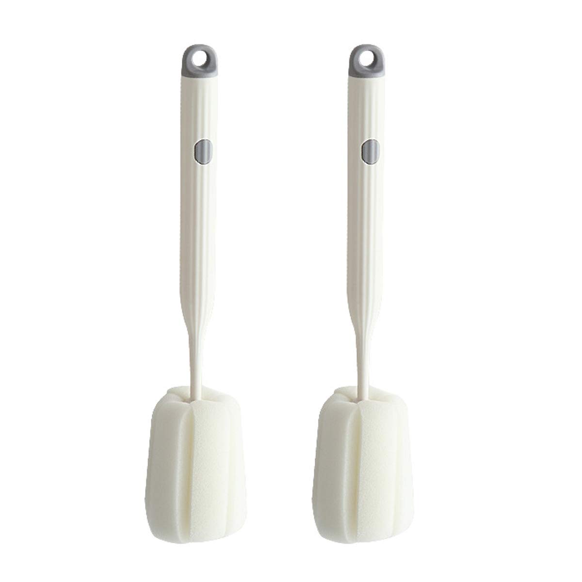 Photo 1 of Bottle Soft Brush -2Pcs Sponge Bottle Brush Soft and Easy to Clean, Baby Bottle Sponge Brush Can Effectively Remove The Stain Residue On The Bottom of The Cup (White)