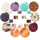 20pcs Stone Ear Gauges Flesh Tunnels Plugs Stretchers Expander 2g-5/8